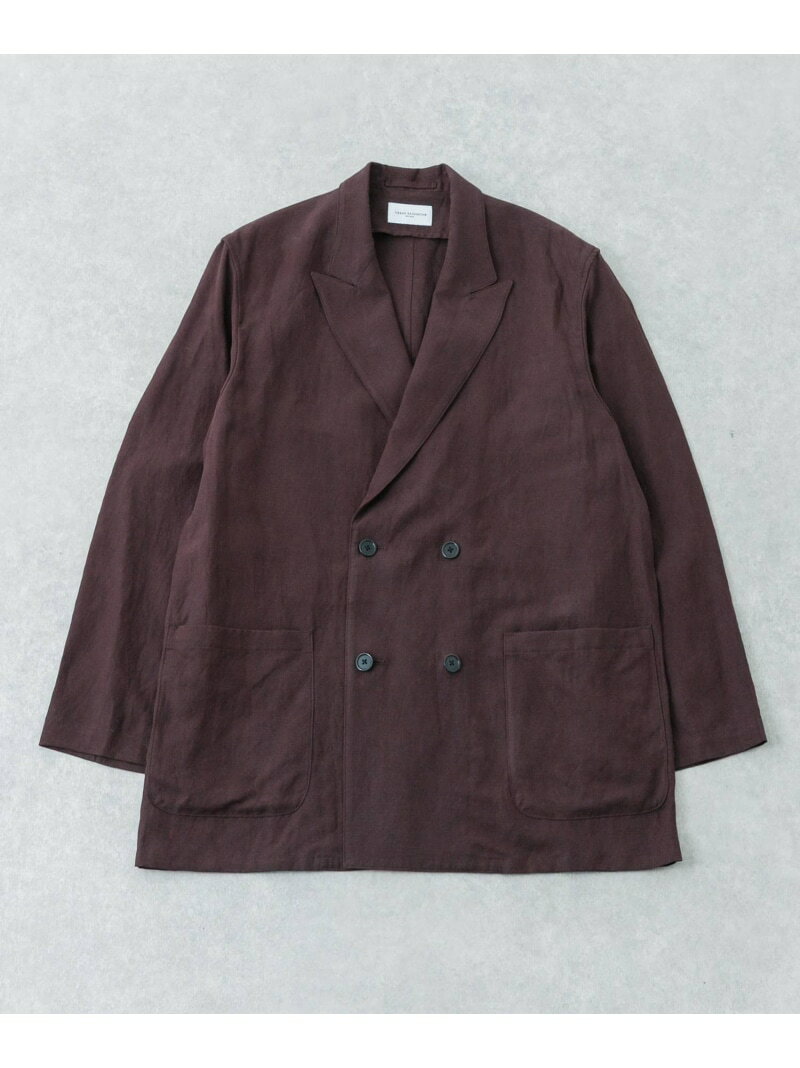 new basic SILK LINEN DOUBLE SHIRTS JACKET URBAN RESEARCH アーバンリサーチ ジャケット・アウター テーラードジャケット・ブレザー ブラウン ブラック