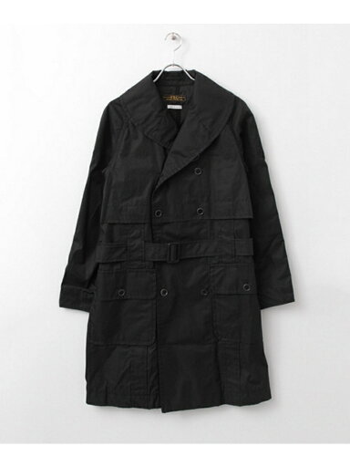 Cotton Nylon Mackinaw Coat UF52-17R018: Black Cotton Nylon Mackinaw Coat UF52-17R018: Black