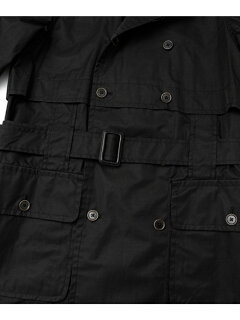 Cotton Nylon Mackinaw Coat UF52-17R018: Black Cotton Nylon Mackinaw Coat UF52-17R018: Black