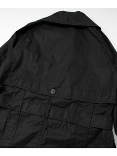 Cotton Nylon Mackinaw Coat UF52-17R018: Black Cotton Nylon Mackinaw Coat UF52-17R018: Black