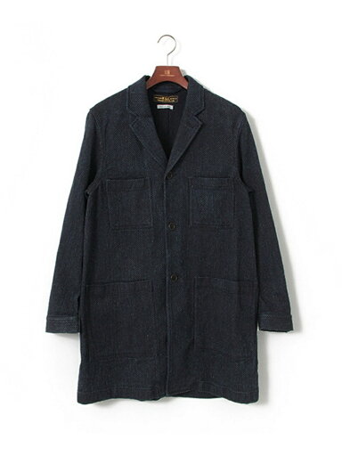 JP Sashiko Shop Coat UF64-17R005: Indigo JP Sashiko Shop Coat UF64-17R005: Indigo