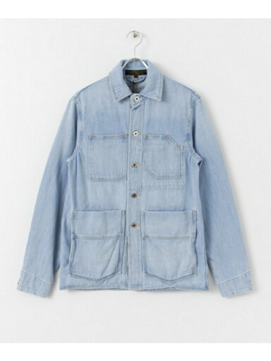 Washed-Denim Chore Coat FSC-19100502: Washed Indigo Washed-Denim Chore Coat FSC-19100502: Washed Indigo