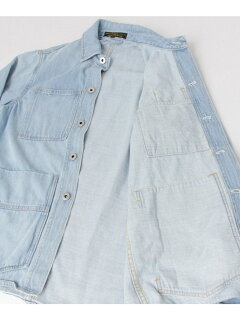 Washed-Denim Chore Coat FSC-19100502: Washed Indigo Washed-Denim Chore Coat FSC-19100502: Washed Indigo