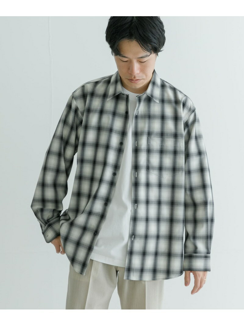 【SALE／55%OFF】WASHABLEウールレギュラーカラーシャツ URBAN RESEARCH アーバンリサーチ トップス シャツ・ブラウス ネイビー ベージュ【RBA_E】【送料無料】[Rakuten Fashion]