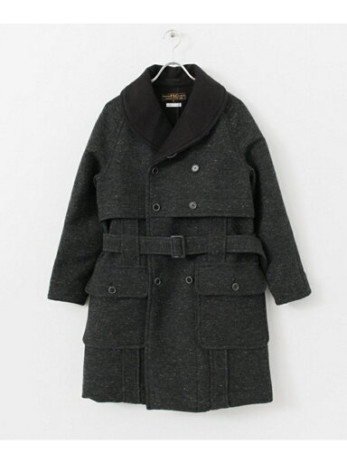 Wool Cotton Mackinaw Coat UF52-17R006: Charcoal Wool Cotton Mackinaw Coat UF52-17R006: Charcoal