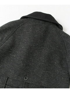 Wool Cotton Mackinaw Coat UF52-17R006: Charcoal Wool Cotton Mackinaw Coat UF52-17R006: Charcoal
