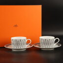 エルメス 食器 Hermès エルメス アッシュデコカップ＆ソーサー2客 　26/R-290　〇