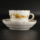 MEISSEN マイセンシノワズリ リッチドラゴンイエローカップ&ソーサー 10/R-248