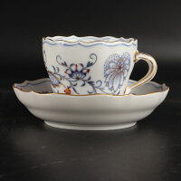 MEISSEN マイセンブルーオニオン レッド＆ゴールドカップ＆ソーサ 洋食器 　10/R-252