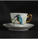 大倉陶園 手描き 野鳥シリーズ カワセミカップ&ソーサー 5/R-704