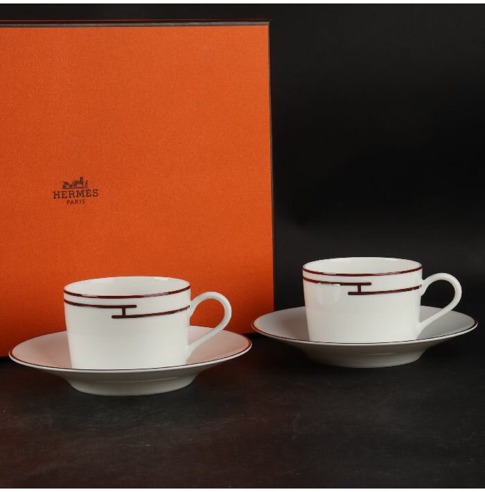 エルメス 食器 エルメス Hermès リズムレッドカップ＆ソーサーペアセット　36/R-727