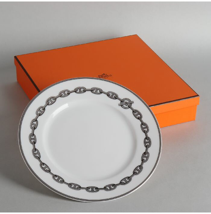 エルメス 食器 Hermès エルメス シェーヌダンクルプラチナミート皿22cm　12/R-486