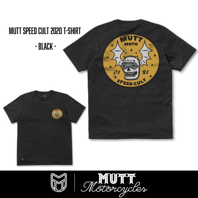 MUTT MOTORCYCLES APPAREL Speed Cult 2020 T-Shirt - black マット モーターサイクル アパレル Tシャツ ブラック トップス ロゴ バックプリント メンズ 黒 イギリス バイク トライアンフ カフェレーサー