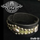 ajito FourSpeed フォースピード スタッズ ストーン レザーブレスレット バイカーアクセサリー アイボリー メンズswb-30/black×khaki(4)