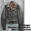 【ajito】Happyend ハッピーエンド Harley-Davidson MotorCycle Jacket ハーレーダヴィッドソン レーシング ライダース ジャケット ビンテージ レザー 革 ヴィンテージ　スタジャン