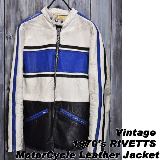 ザ・リアルマッコイズ 【ajito】Happyend ハッピーエンド 1970's RIVETTS MotorCycle Leather Jacket シングル ライダース ザリアルマッコイズ ブコ　スタイルキング　レザー ビンテージ コート ヴィンテージ　ブルゾン