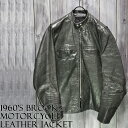 yajitozHappyend nbs[Gh 1960's Brooks MotorCycle LeatherJacket sz40 re[W ubNX VO C_[X WPbg Be[W@~^[ u] {v Ò