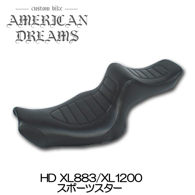 AmericanDreamsアメリカンドリームスk&Qシートハーレーパターン黒レザーHDハーレーダビットソンXL883/XL1200スポーツスターAD-XL-04のポイント対象リンク