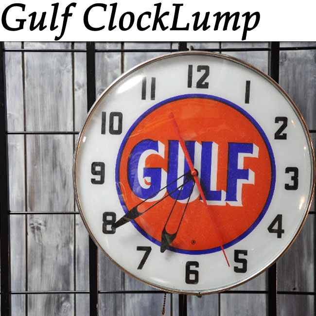 【ajito】 HAPPYEND Gulf Clock　Lump　ガルフ 電飾 時計 ランプ 照明 ライト ディスプレイ オールドアメリカン インテリア
