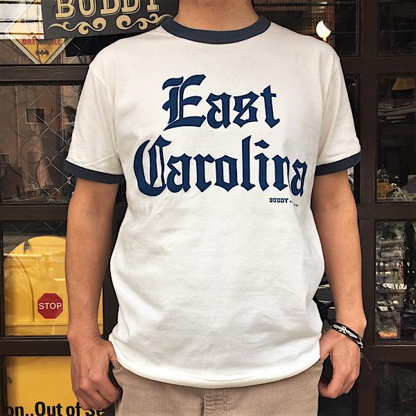 BUDDY リンガーTシャツ クルーネック オリジナル East Carolina プリント入り 半袖 メンズ レディース ユニセックス おしゃれ アメカジ　0400286