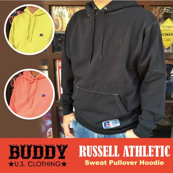 ラッセルアスレティック トレーナー メンズ BUDDY ラッセルアスレチック RUSSELL ATHLETIC Bookstore Sweat Pullover Hoodie アメカジ メンズ 長袖 SWEAT フード付きパーカー トレーナー