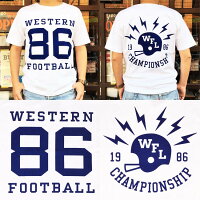BUDDY×ChampionWESTERNFOOTBALL86TシャツT1011MADEINU.S.A.別注アメリカ製チャンピオンバディアメカジWHITEホワイト原宿メンズストリートファッショントップスティーテンイレブンウエスタンフットボール