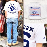 BUDDY×ChampionWESTERNFOOTBALL86TシャツT1011MADEINU.S.A.別注アメリカ製チャンピオンバディアメカジWHITEホワイト原宿メンズストリートファッショントップスティーテンイレブンウエスタンフットボール