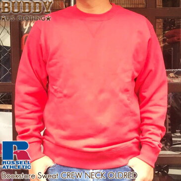 BUDDY RUSSELL ATHLETIC Bookstore Sweat CREW NECK -Japan Exclusive Fit- OLDRED ラッセルアスレチック プルオーバー クルーネック スウェット レッド 赤 裏毛 パーカー アメカジ バディ 原宿 メンズ ストリート ファッション トップス XL