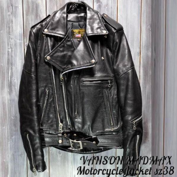 美品　VANSON WOOL ダブルライダースジャケット サイズ　L 楽天市場】VANSON C2 レザージャケット ブラック バンソン ヴァンソン
