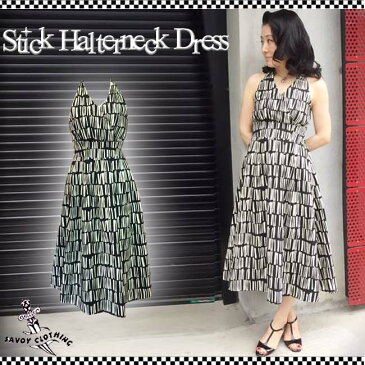 SAVOY CLOTHING STICK HALTERNECK ONEPIECE サヴォイクロージング Abstract