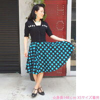 SAVOYCLOTHINGBigDotCircularSkirtビッグドットプリントサーキュラースカートサヴォイクロージングパーティーロカビリーファッション原宿衣装サボイクロージングダンススウィングボトムレディースブラックピンクブルー