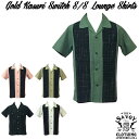 SAVOY CLOTHING Gold Kasuri Switch S/S Lounge Shirts ゴールド カスリ 2トーン ラウンジ シャツ 半袖 サヴォイクロージング オープン シャツ 50'S 開襟 ロカビリー ファッション Rockabilly 衣装 サボイクロージング 原宿 50年代 ビンテージ風 ピンク