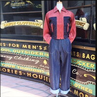 SAVOYCLOTHINGLadiesDenimRanchPantsデニムランチデニムパンツワイドバギーハイウエストレディースサヴォイクロージングロカビリーファッション原宿レトロ50年代50'Sサボイクロージング衣装ライブロックンロールジーンズSVY-LPT012S