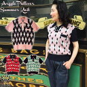 SAVOY CLOTHING Argyle Pullover Summer Knit アーガイル プルオーバー サマー ニット 半袖 コットン チェック 柄 襟付き セーター メンズ サヴォイクロージング トップス ロカビリー ファッション サボイクロージング 50 039 s 50年代 オーバーサイズ ペアルック フリーサイズ