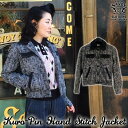 SAVOY CLOTHING Kuro-Pin Hand Stitch Ladies Jacket ブラック カスリ ピンクステッチ ジャケット レディース アウター ロカビリー ファッション 50's サボイクロージング サヴォイクロージング Rockabilly ブラック 黒 冬