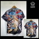 SAVOY CLOTHING Two Mighty Rivals Shirtヴィゴラスジャイブ ロンドン トップス シャツ 半袖 サヴォイクロージング 和柄 龍 虎 ハワイアンシャツ メンズ サボイクロージング VJ-SH058