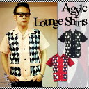 SAVOY CLOTHING Argyle Lounge Shirt アーガイル ラウンジ シャツ オープンシャツ サヴォイクロージング オープンカラー 50'S 半袖 開襟 ロカビリー ファッション Rockabilly 衣装 サボイクロージング 原宿 ビンテージ風 アメリカン ロッカー チェック