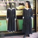 SAVOY CLOTHING Double Cuffs Sailor Long One-piece Polka Dot THCN[WO Z[[ O s[X |Jhbg ubN MK T[L[ hX Jr[ t@bV   T{CN[WO 50's 50N