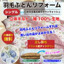 【5/10(土)10%OFFクーポン配布中】【往復送料無料】羽毛布団 リフォーム 打ち直し 足し羽毛 フランス産ホワイトダックダウン90% 300g ダウンウォ...
