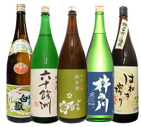 長崎の酒 日本酒 のみくらべ 六十餘洲純米 対馬白嶽 杵の川純米 梅が枝純米 はねぎ搾り純米1800ml 5本 佐世保 諫早 東彼杵 島原