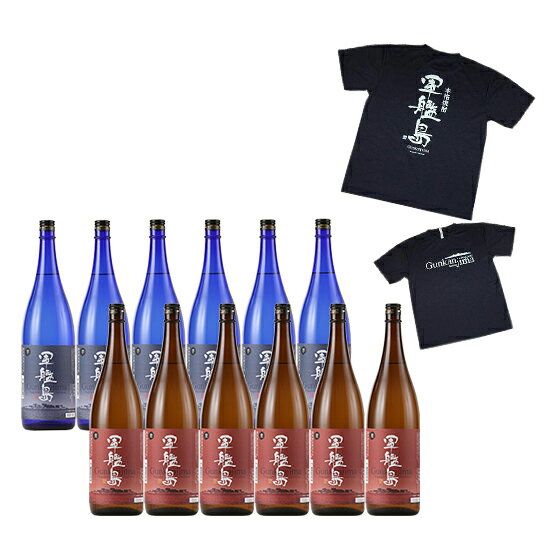 軍艦島焼酎12本で特製軍艦島Tシャツ1枚付 長崎県産★芋焼酎6本・麦焼酎6本　今だけ!!プレゼント特製軍艦島Tシャツ1枚付　6セット限り