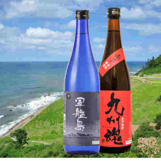 いも焼酎飲み比べセット/軍艦島　九州魂赤芋焼酎　720ml 2本箱入り　ギフト