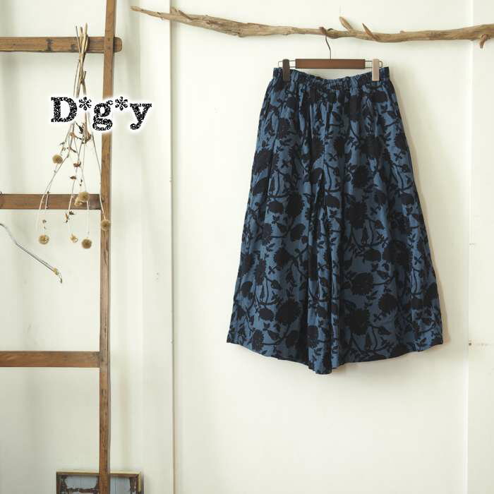 Dgy ディージーワイ 花柄プリントワイドパンツ / 裏地付きフラワープリントパンツ レディース ウエストゴム ナチュラル 大人カジュアル 春 夏 ◆のサムネイル