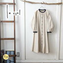 leciel ルシエル ロングシャツワンピース 綿麻 長袖 ロング丈 ポワン袖 ポケット付き カジュアル 春 夏(4)
