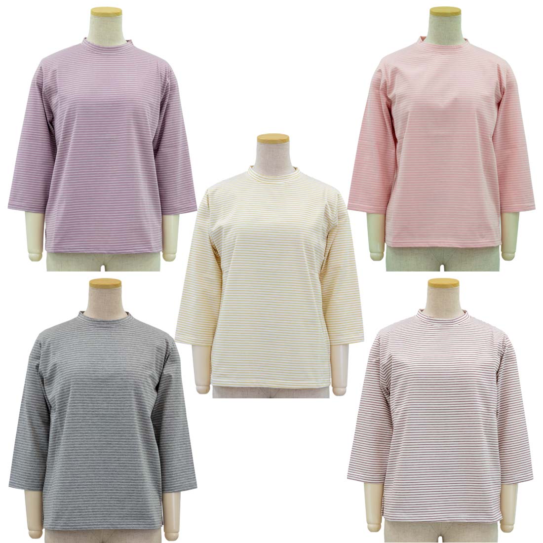 Rakuten - シニアファッション 春夏 レディース シニア向け 日本製 7分袖 綿100 ボーダー クルーネック Tシャツ カットソー トップス 涼しい 70代 80代 90代 服 高齢者 女性 普段着 部屋着 お年寄り おしゃれ着 外出着 婦人 敬老の日 LC 母の日