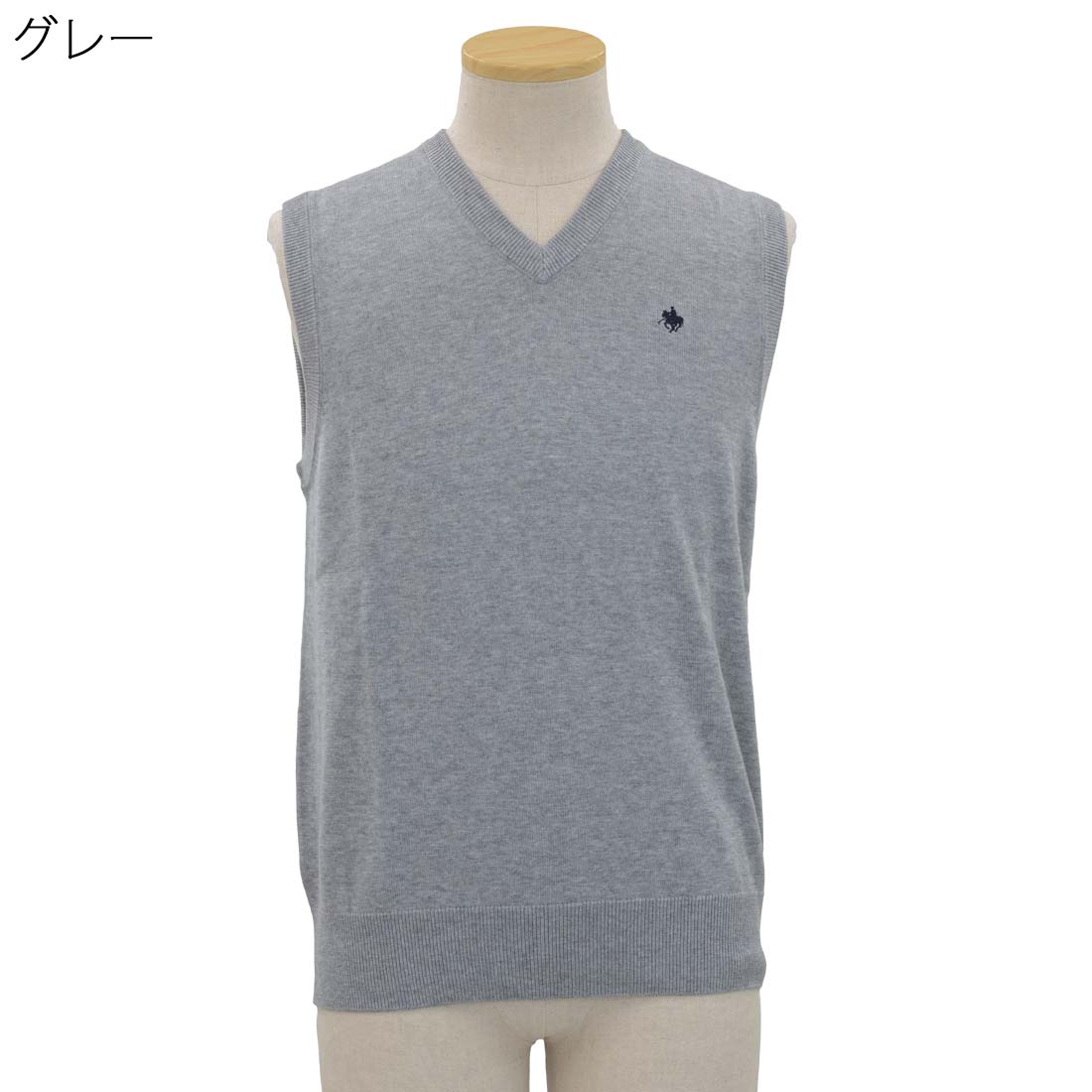 アウトレット 紳士 POLO BCS ロゴ刺繍 Vネック ベスト ニット シニアファッション 70代 80代 90代 父の日 敬老の日 urashima-10006536 おしゃれセンター うらしま サンプル画像3