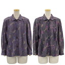 フクレ プリント ななめ ボタンホール 大きめボタン ブラウス ニット 日本製 春秋 レディース シニア 70代 80代 90代 服 高齢者 女性 普段着 部屋着 お年寄り おしゃれ着 外出着 婦人 敬老の日 母の日 シニアファッション