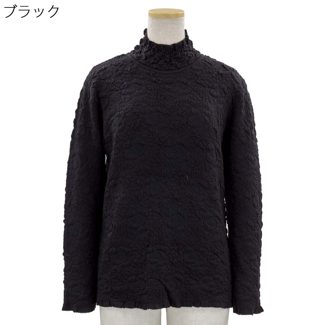 婦人 フクレ ジャガード ハイネック Tブラウス カットソー 日本製 シニアファッション 70代 80代 90代 urashima-10006490 おしゃれセンター うらしま サンプル画像3