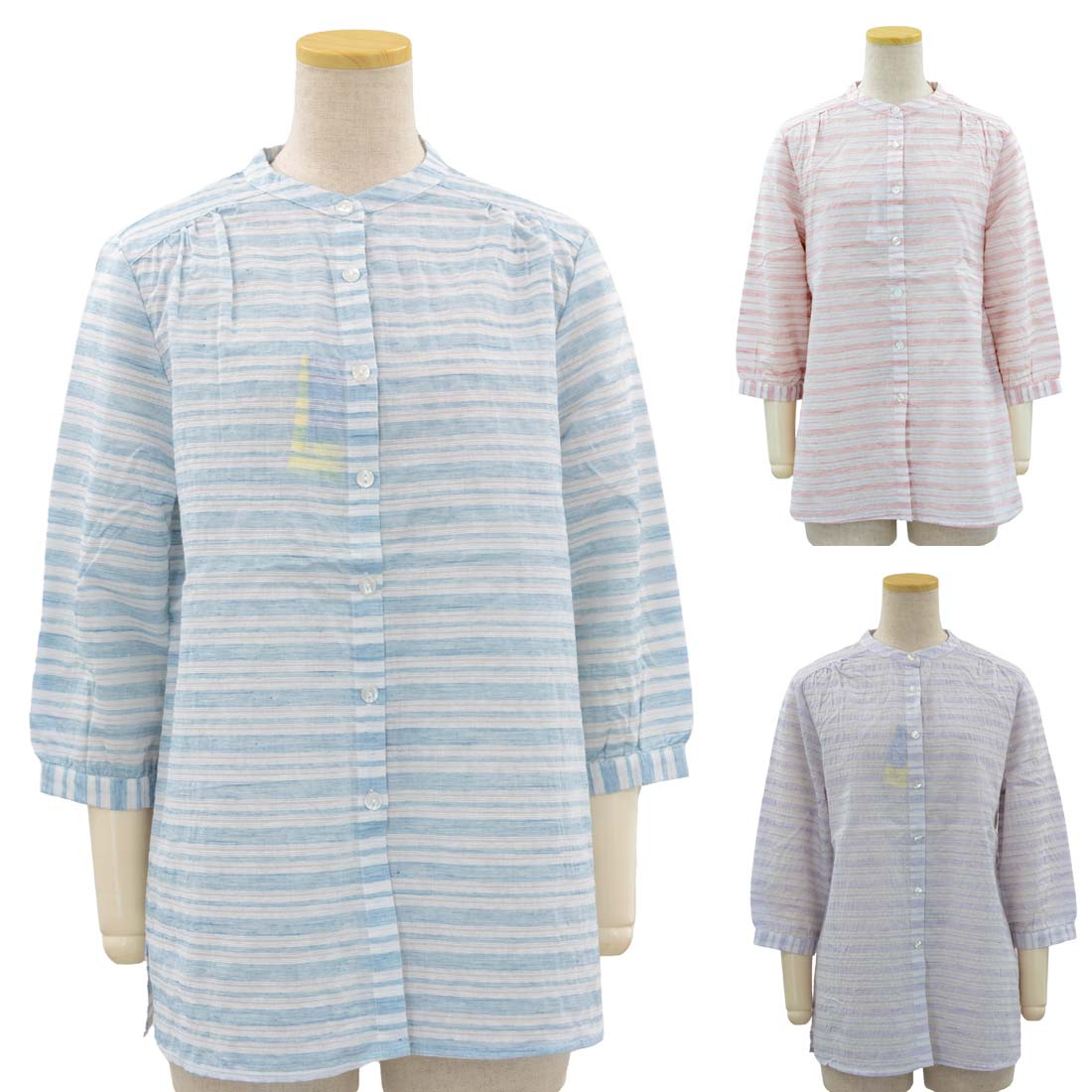 シニアファッション春夏七分袖バンド...