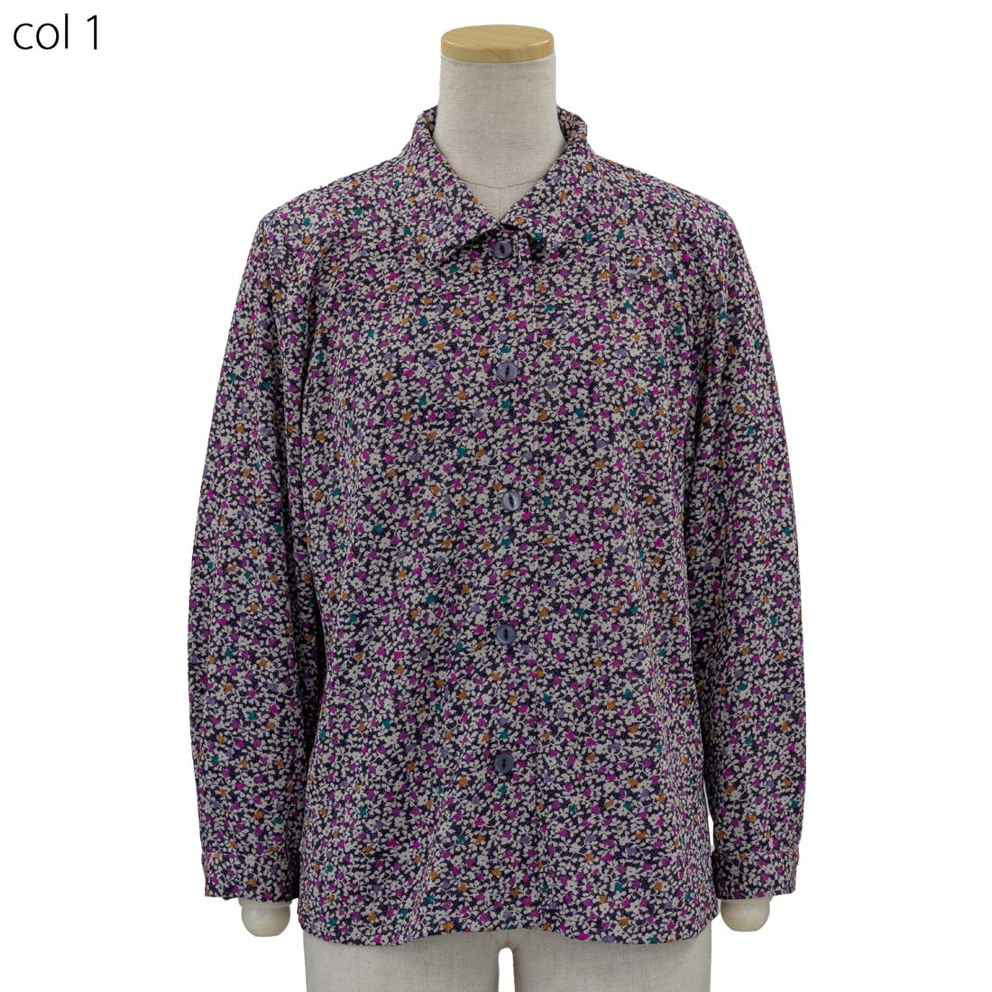 ストレッチ ワンタッチ マジックテープ ちりめん ニット ブラウス 日本製 春秋 レディース シニア 70代 80代 90代 服 高齢者 女性 普段着 部屋着 お年寄り おしゃれ着 外出着 婦人 敬老の日 母の日 シニアファッション urashima-10006971 おしゃれセンター うらしま サンプル画像2